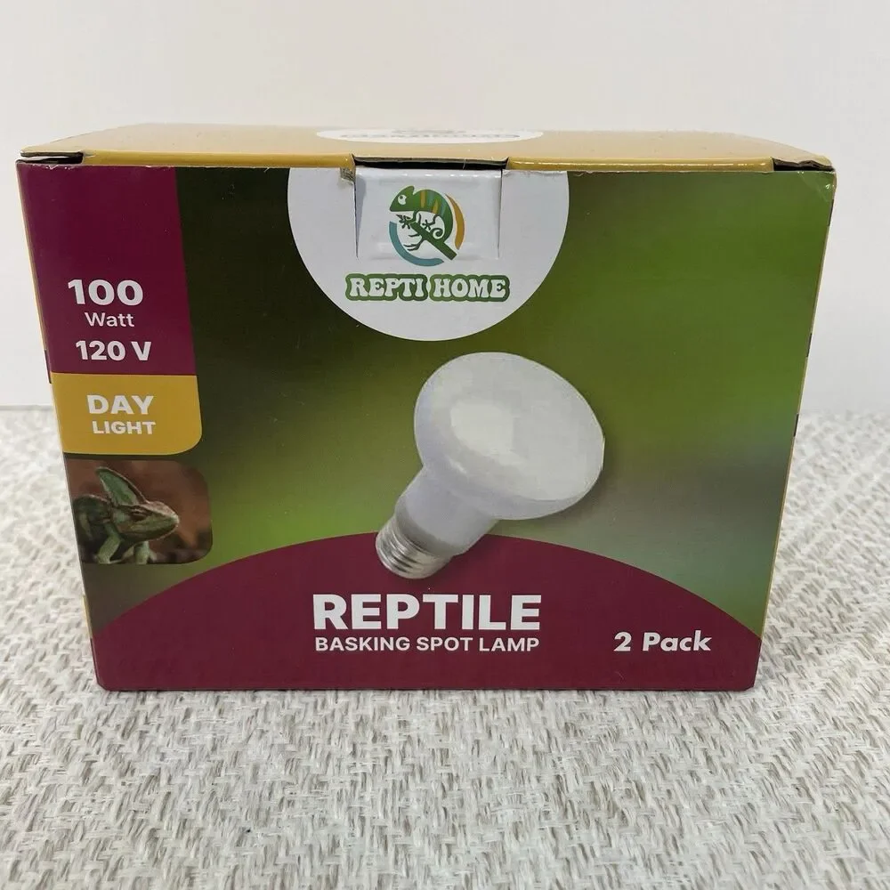 Repti Home Reptile Basking Spot Lamp Bulbs 100W 120V 2 Pack Day Light